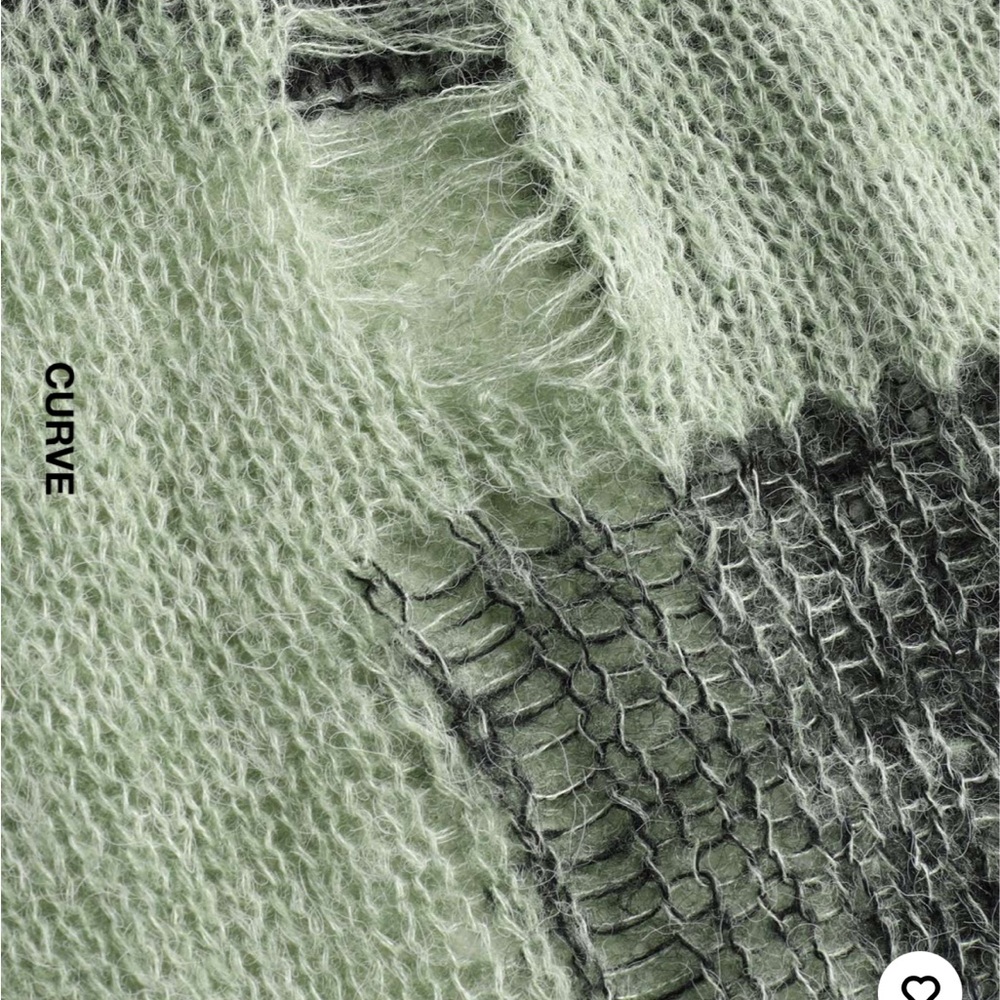 Cider Green and Black Knit destructed Dress 2X - Picture 8 of 11